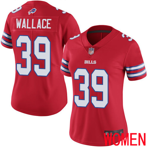 Women Buffalo Bills 39 Levi Wallace Limited Red Rush Vapor Untouchable NFL Jersey